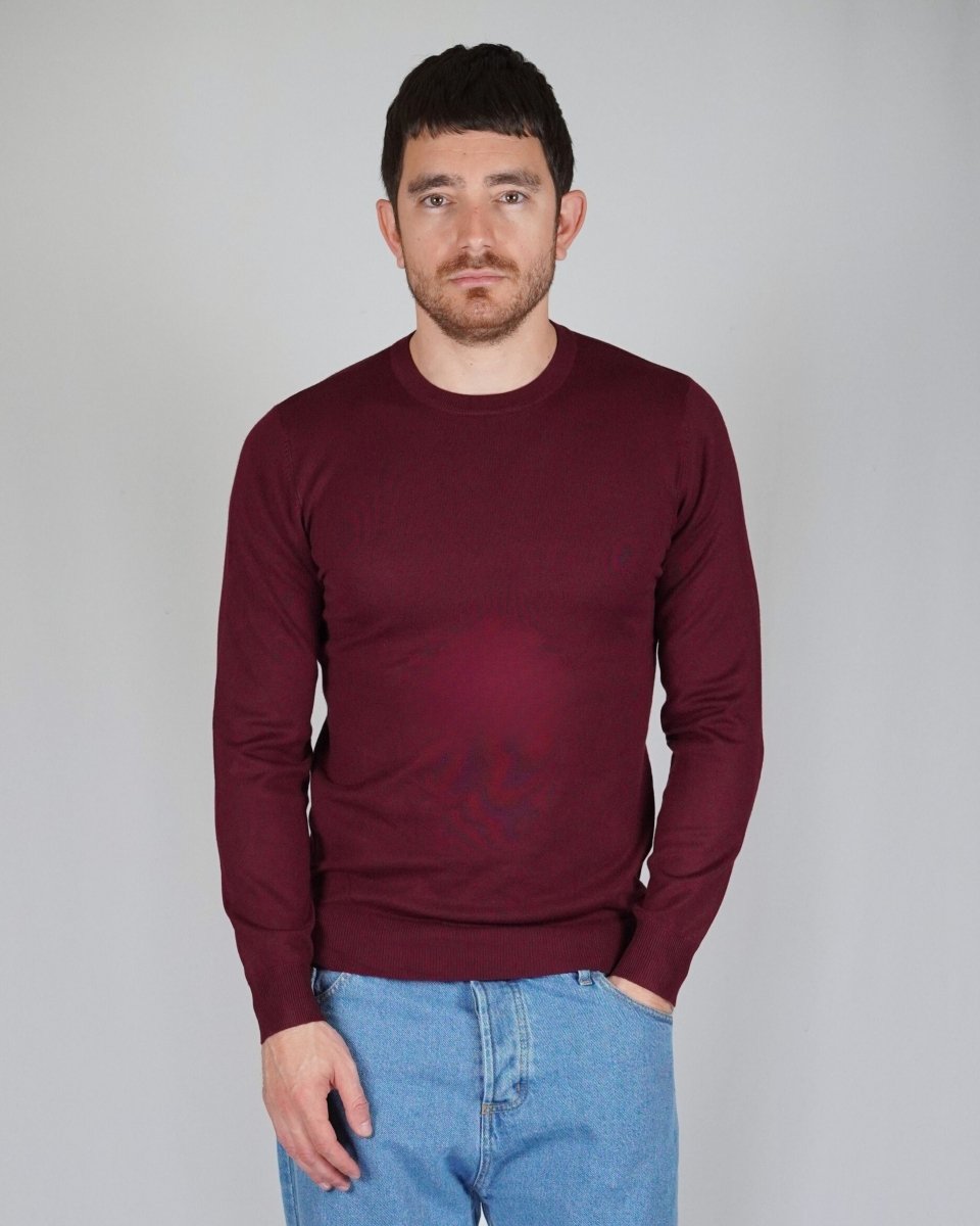 GIROCOLLO IN MAGLIA BORDEAUX - Benevierre
