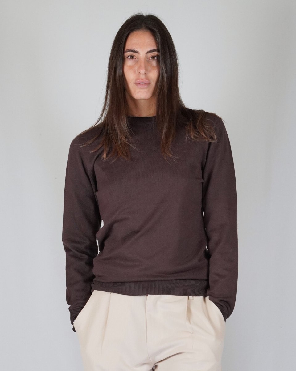 GIROCOLLO IN MAGLIA BROWN - Benevierre