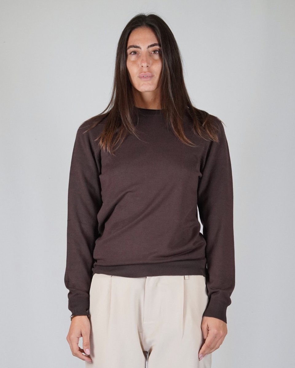 GIROCOLLO IN MAGLIA BROWN - Benevierre
