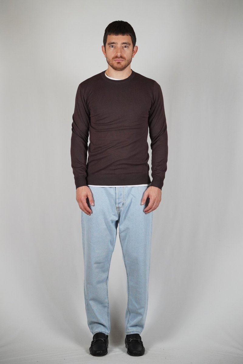 GIROCOLLO IN MAGLIA BROWN - Benevierre