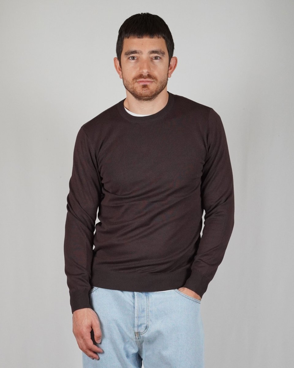 GIROCOLLO IN MAGLIA BROWN - Benevierre