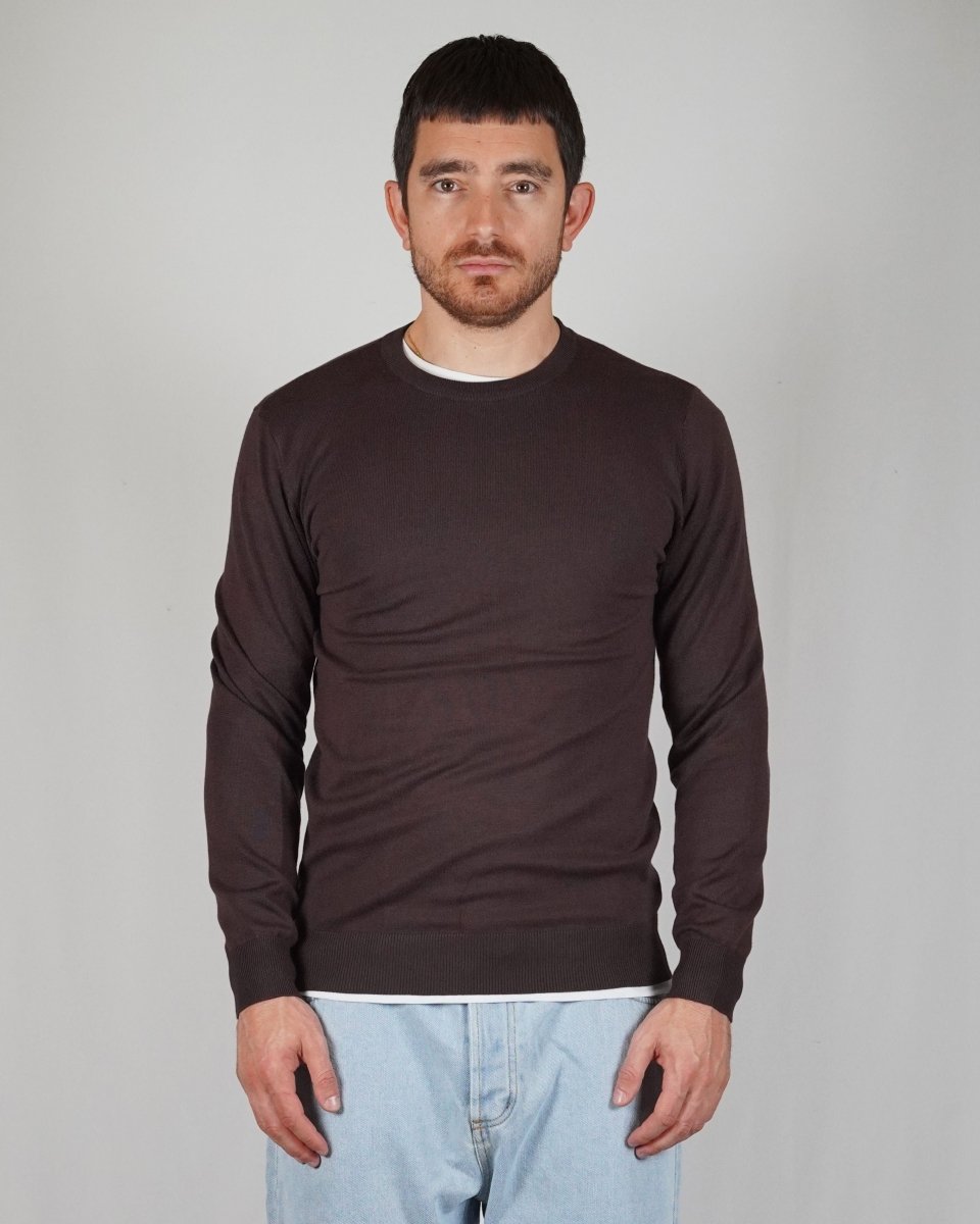 GIROCOLLO IN MAGLIA BROWN - Benevierre