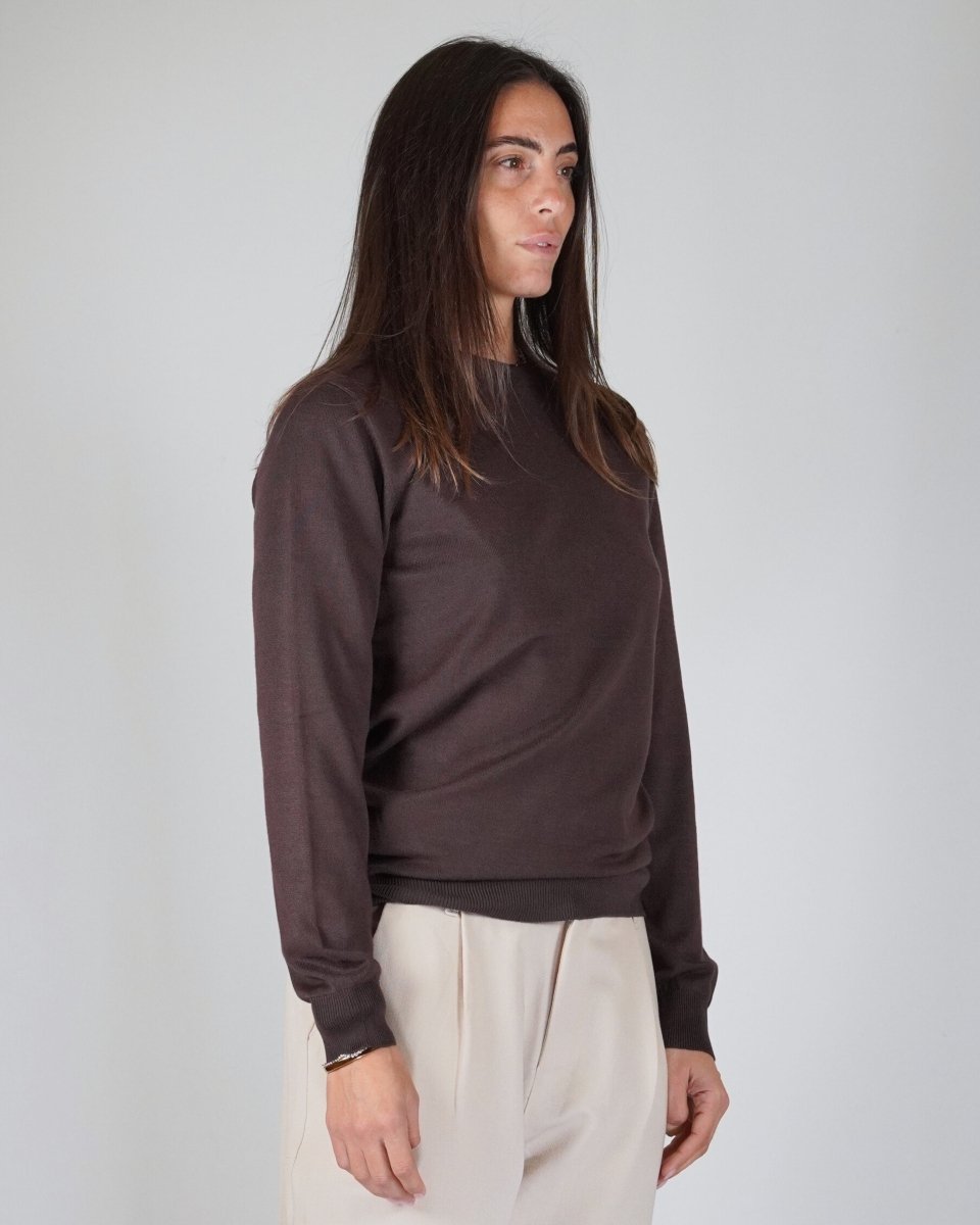 GIROCOLLO IN MAGLIA BROWN - Benevierre