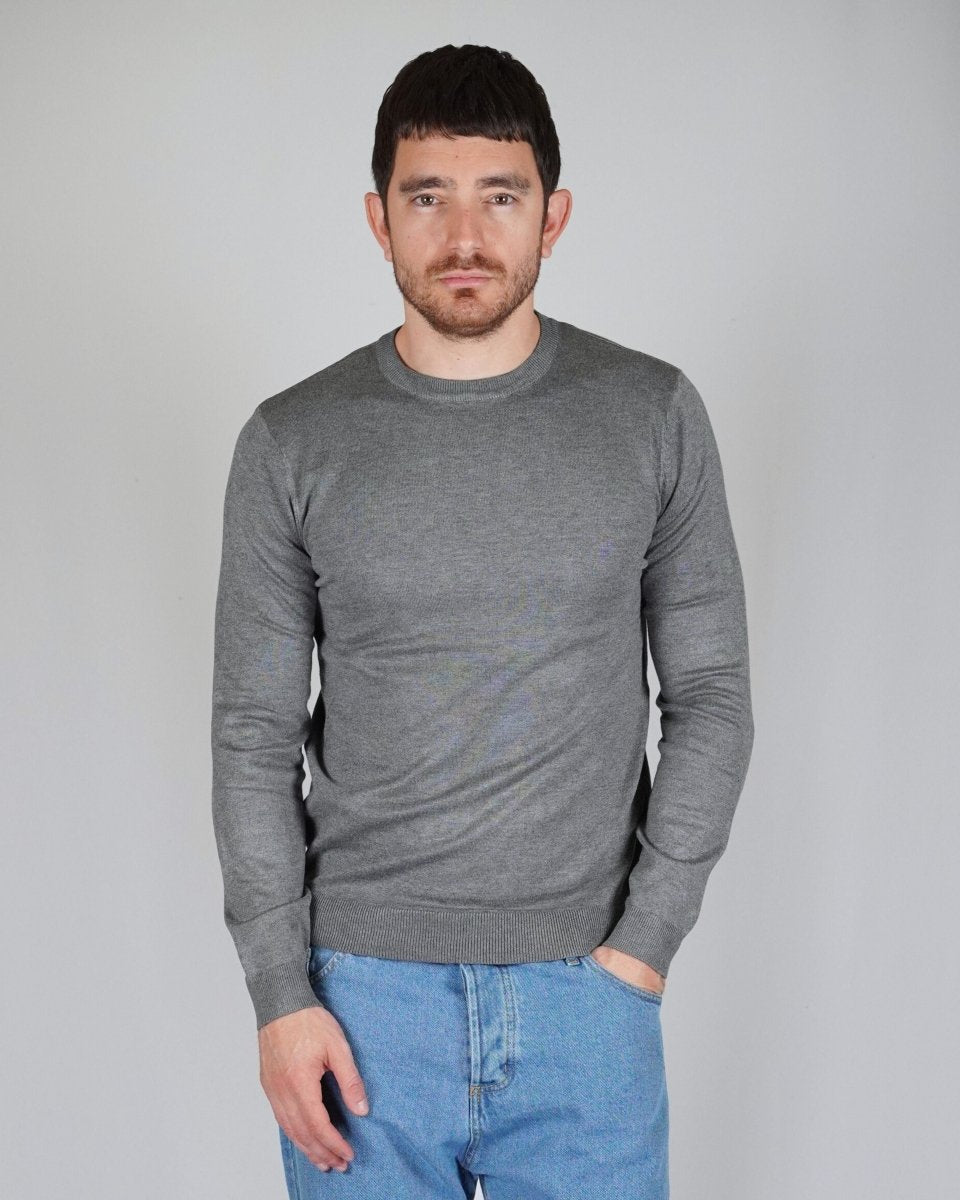 GIROCOLLO IN MAGLIA CENERE - Benevierre