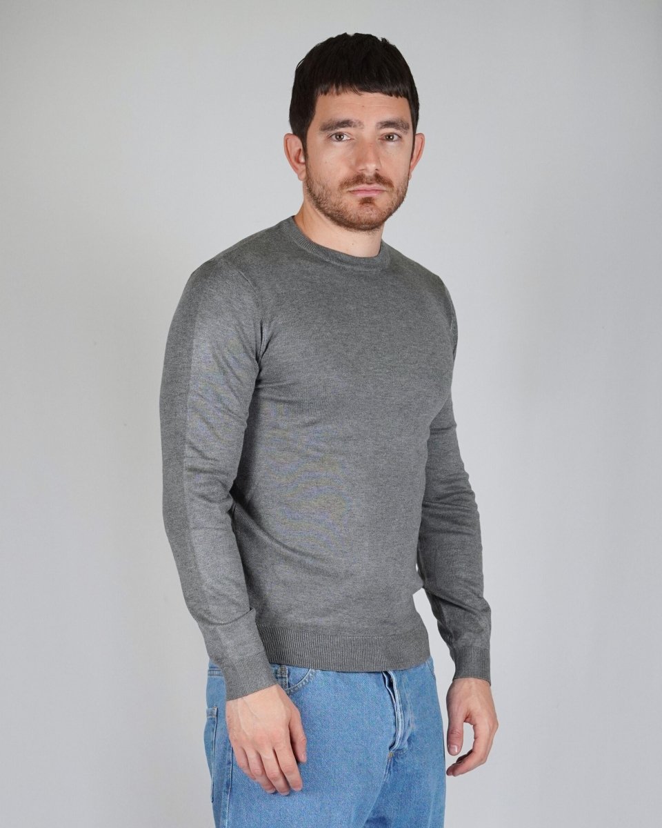 GIROCOLLO IN MAGLIA CENERE - Benevierre