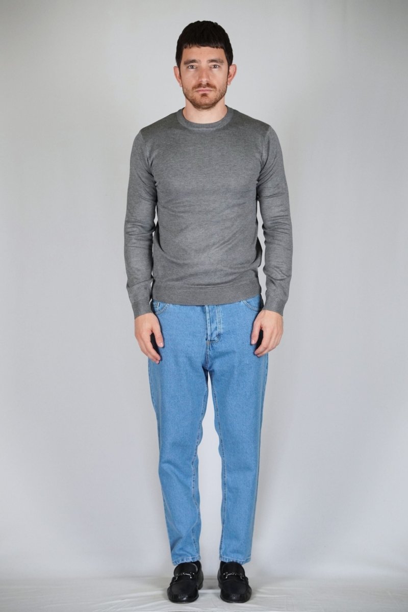 GIROCOLLO IN MAGLIA CENERE - Benevierre