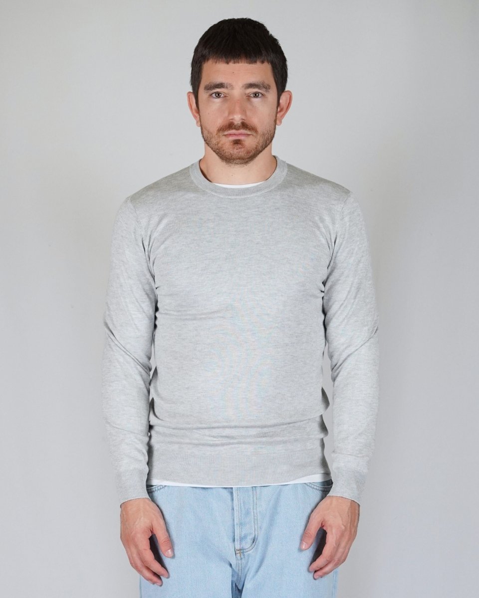 GIROCOLLO IN MAGLIA GRIGIO - Benevierre