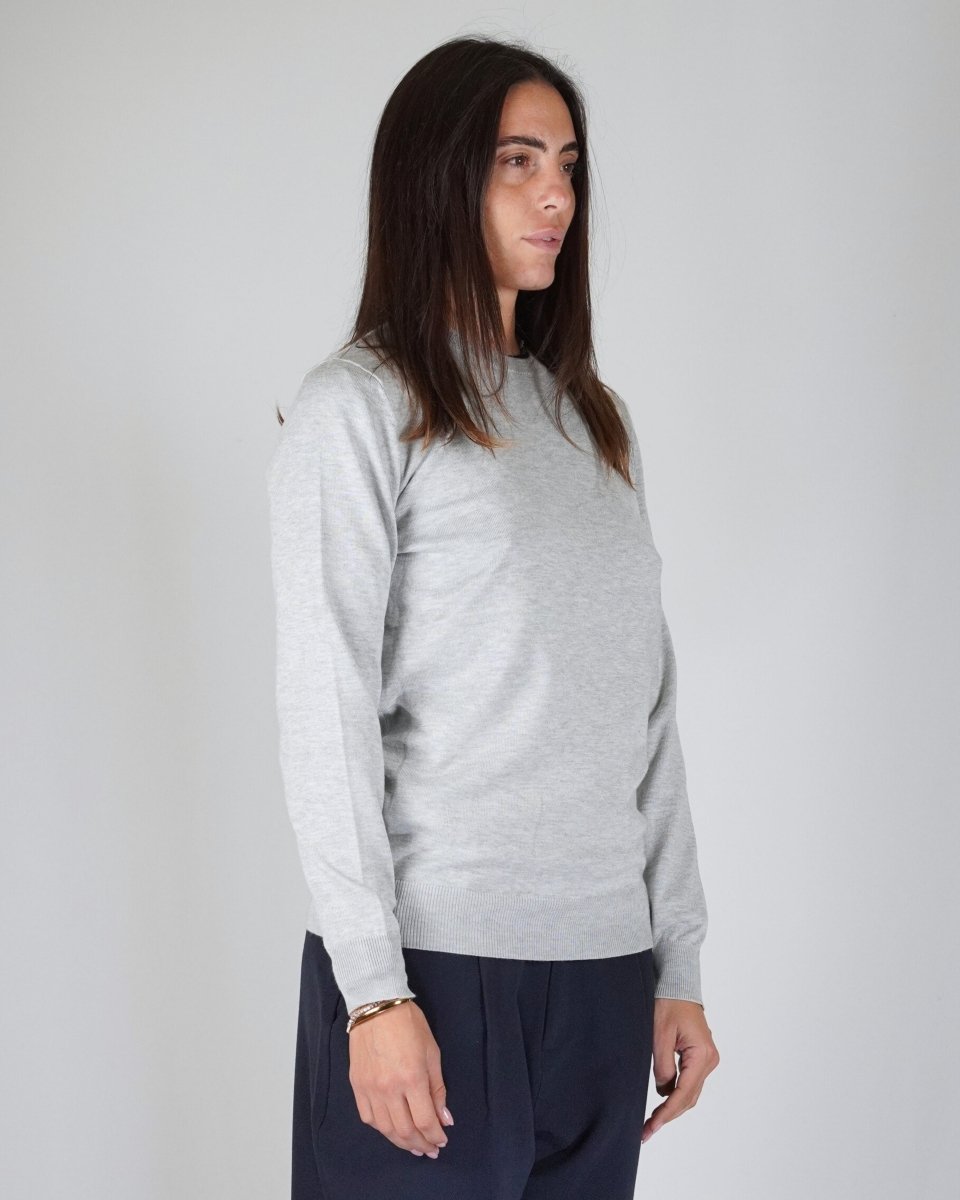 GIROCOLLO IN MAGLIA GRIGIO - Benevierre