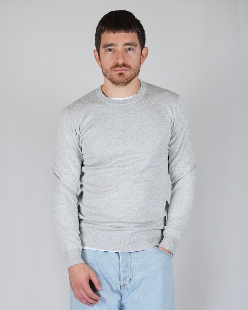 GIROCOLLO IN MAGLIA GRIGIO - Benevierre