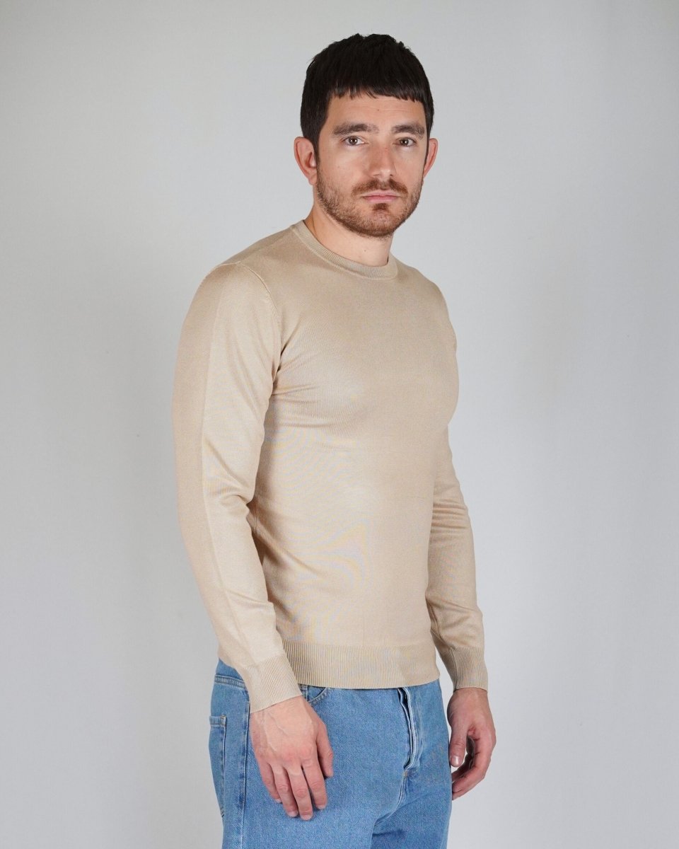 GIROCOLLO IN MAGLIA SAND - Benevierre