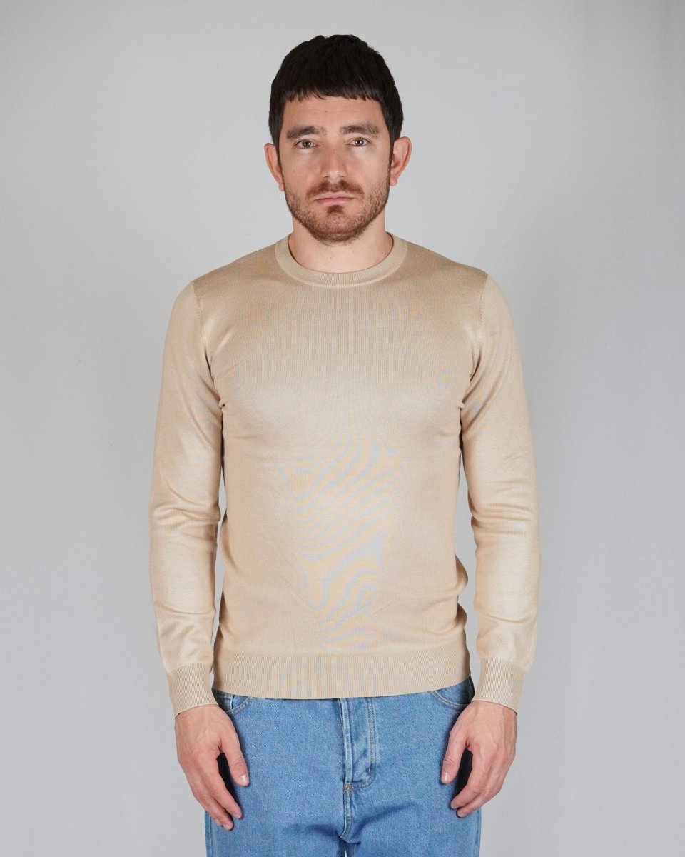 GIROCOLLO IN MAGLIA SAND - Benevierre