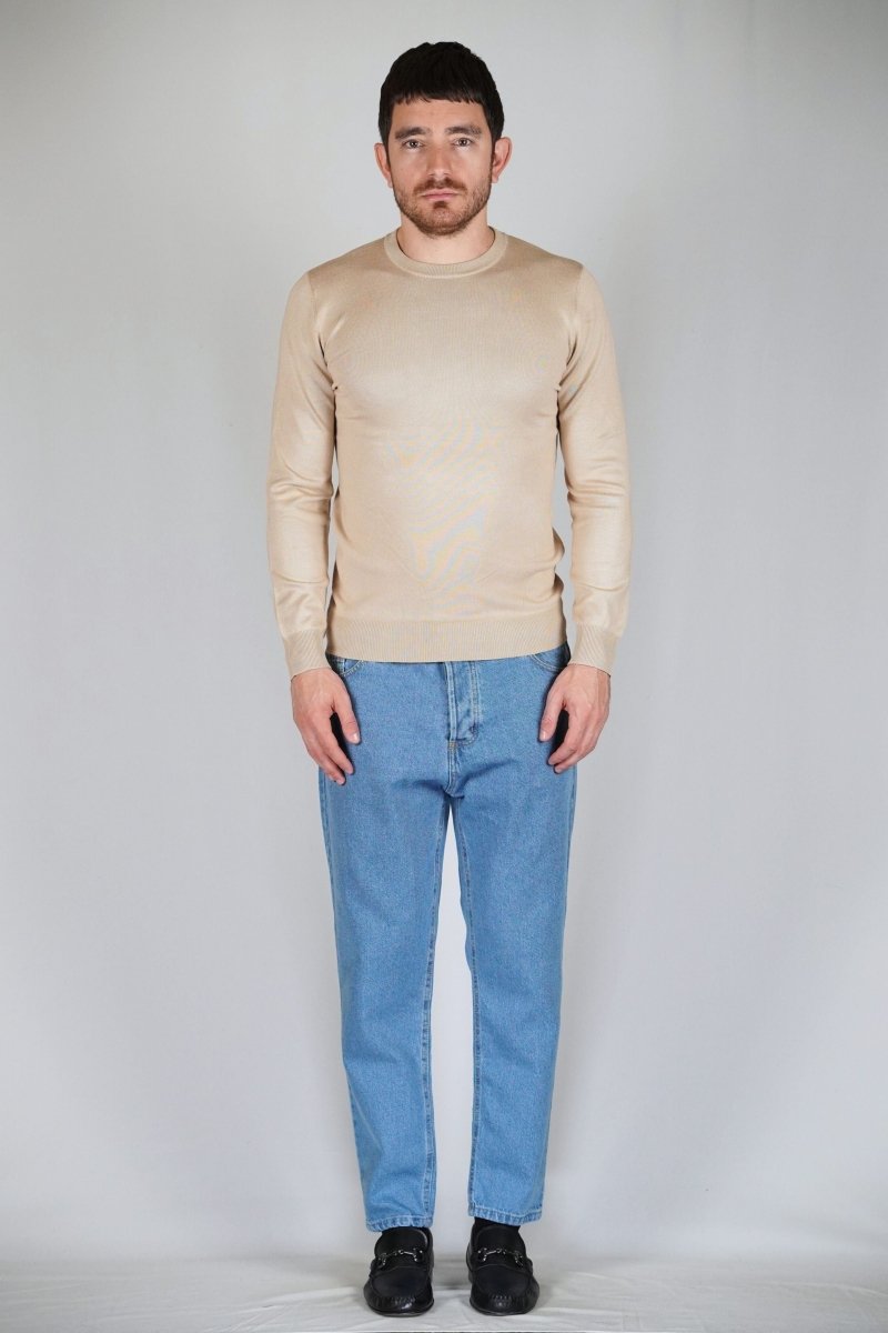 GIROCOLLO IN MAGLIA SAND - Benevierre