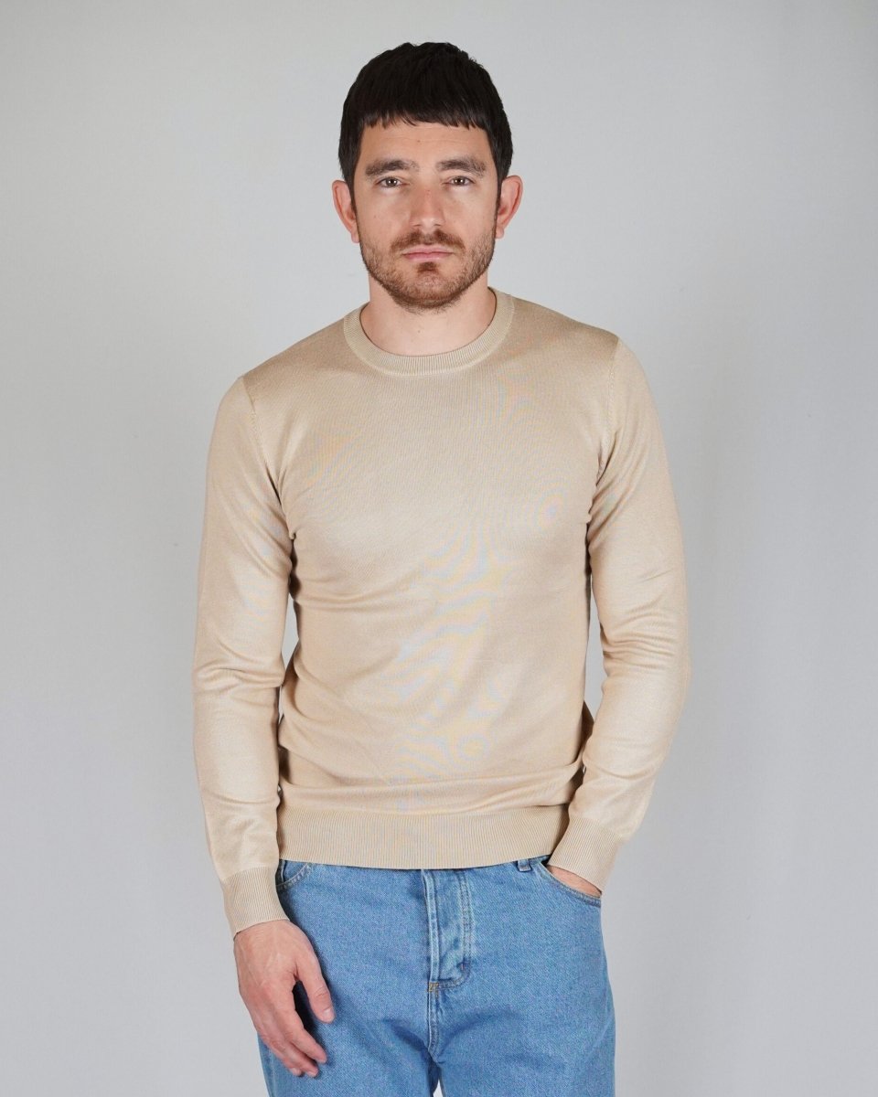 GIROCOLLO IN MAGLIA SAND - Benevierre