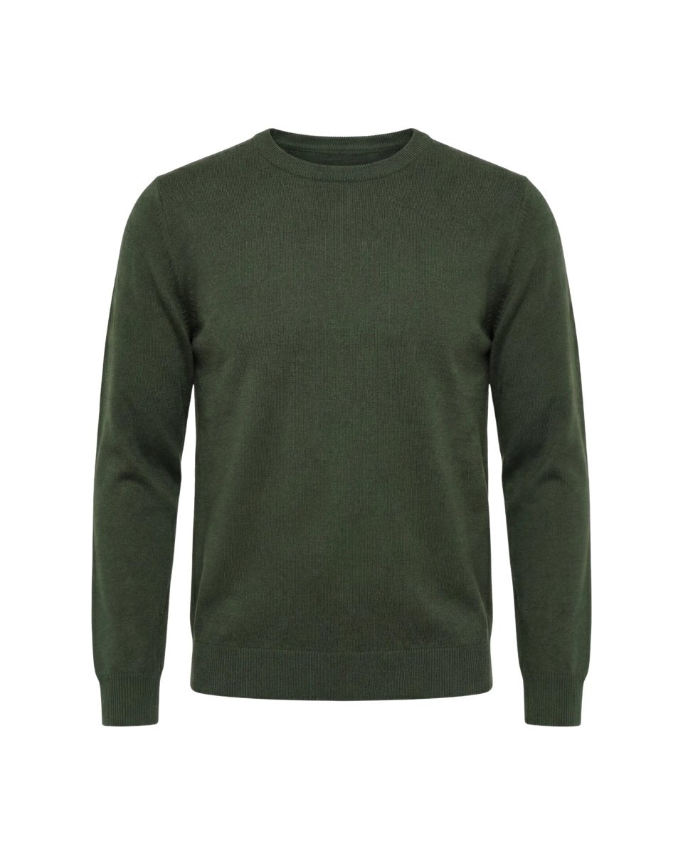 GIROCOLLO IN MAGLIA VERDE BOSCO - Benevierre