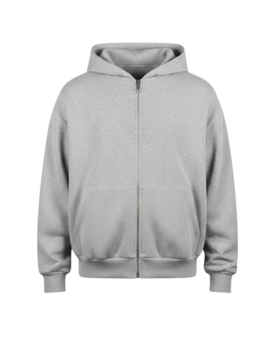 GREY ZIP HOODIE - Benevierre