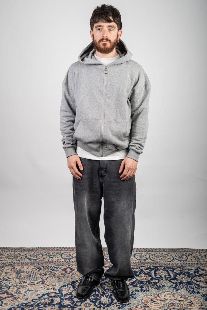 GREY ZIP HOODIE - Benevierre