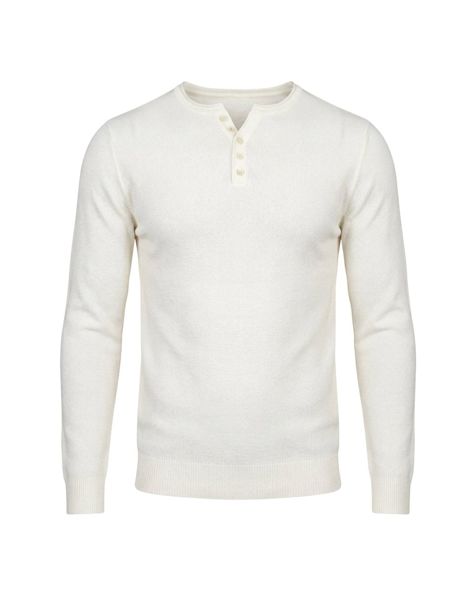 HENLEY BUTTON WHITE - Benevierre