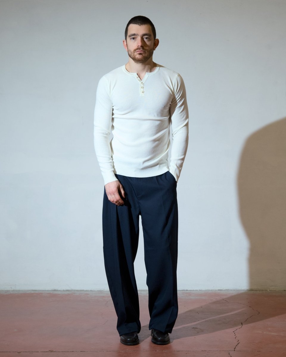 HENLEY BUTTON WHITE - Benevierre