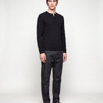 HENLEY KNIT LONG SLEEVE BLACK x - Benevierre