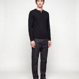 HENLEY KNIT LONG SLEEVE BLACK x - Benevierre