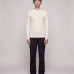 HENLEY KNIT LONG SLEEVE NATURALE - Benevierre