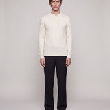 HENLEY KNIT LONG SLEEVE NATURALE - Benevierre
