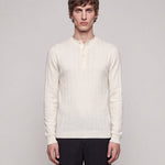 HENLEY KNIT LONG SLEEVE NATURALE - Benevierre