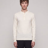 HENLEY KNIT LONG SLEEVE NATURALE - Benevierre