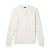 HENLEY KNIT LONG SLEEVE NATURALE - Benevierre
