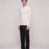 HENLEY KNIT LONG SLEEVE NATURALE - Benevierre