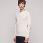 HENLEY KNIT LONG SLEEVE NATURALE - Benevierre