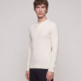 HENLEY KNIT LONG SLEEVE NATURALE - Benevierre