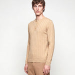 HENLEY KNIT LONG SLEEVE SAND x - Benevierre
