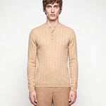 HENLEY KNIT LONG SLEEVE SAND x - Benevierre