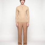 HENLEY KNIT LONG SLEEVE SAND x - Benevierre