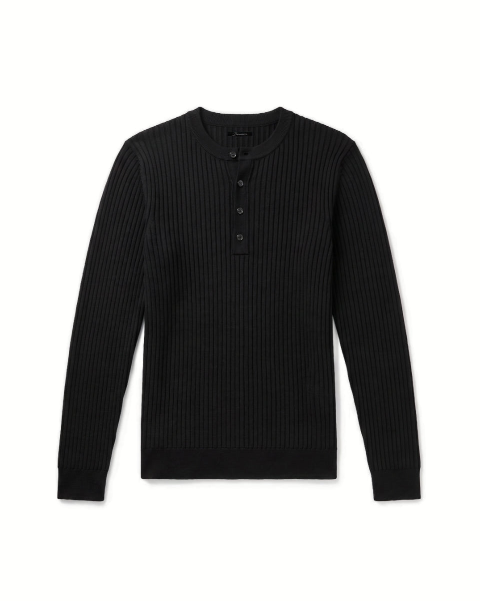 HENLEY LONGUE-SLEEVE BLACK - Benevierre