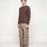 HENLEY LONGUE-SLEEVE BROWN - Benevierre