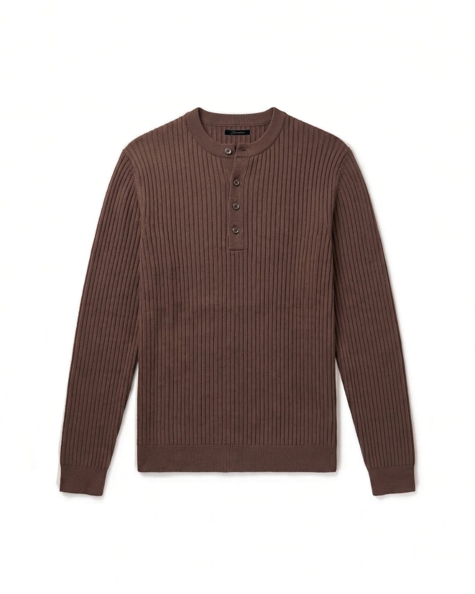 HENLEY LONGUE-SLEEVE BROWN - Benevierre