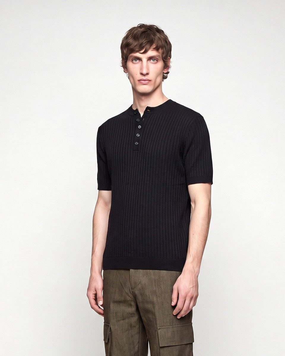 HENLEY T-SHIRT BLACK - Benevierre
