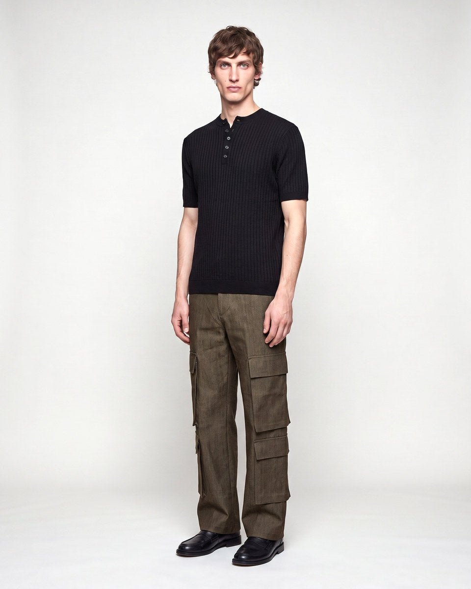 HENLEY T-SHIRT BLACK - Benevierre