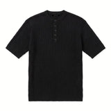 HENLEY T-SHIRT BLACK - Benevierre