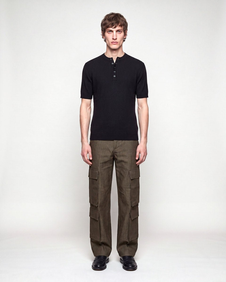 HENLEY T-SHIRT BLACK - Benevierre