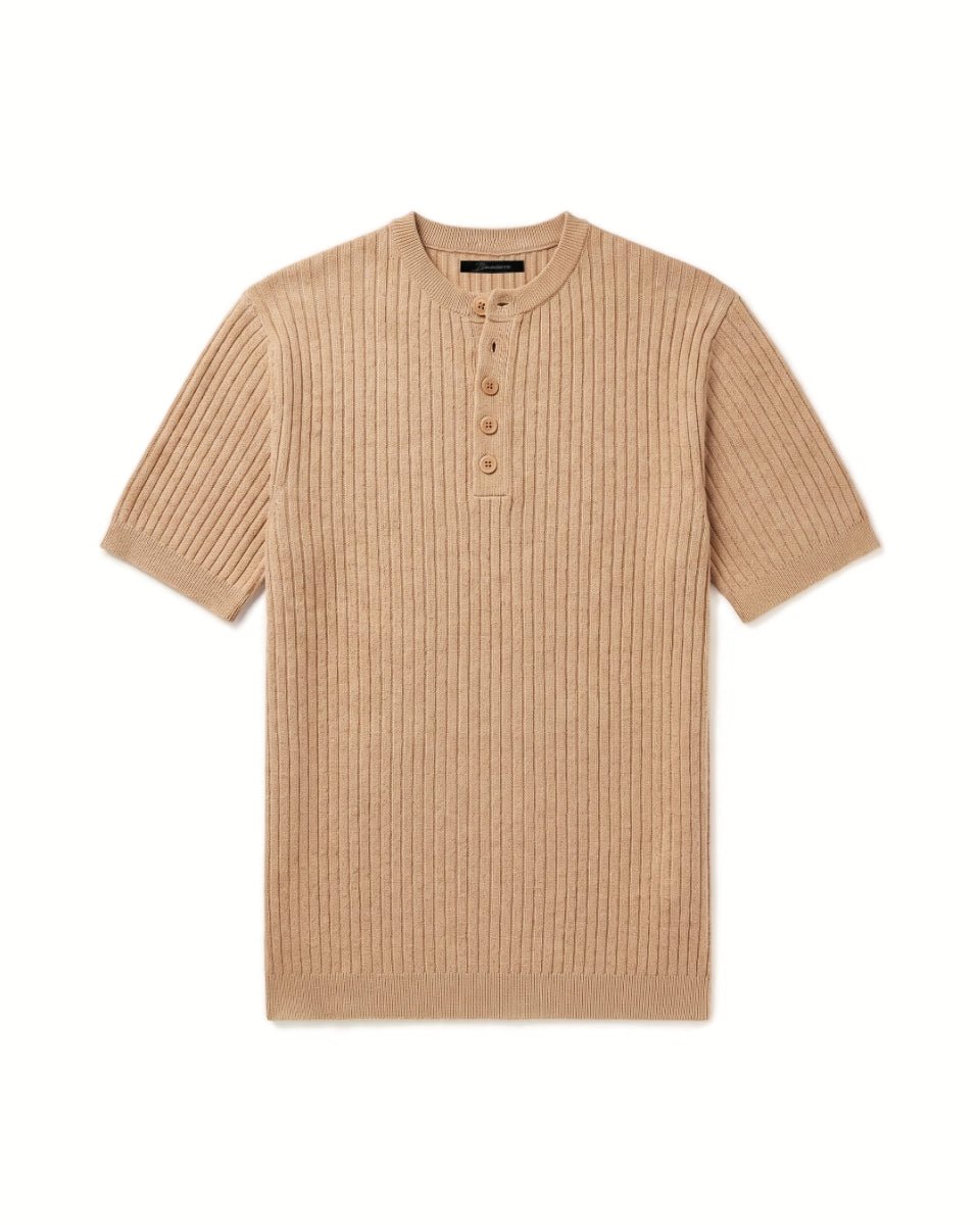 HENLEY T-SHIRT SAND - Benevierre
