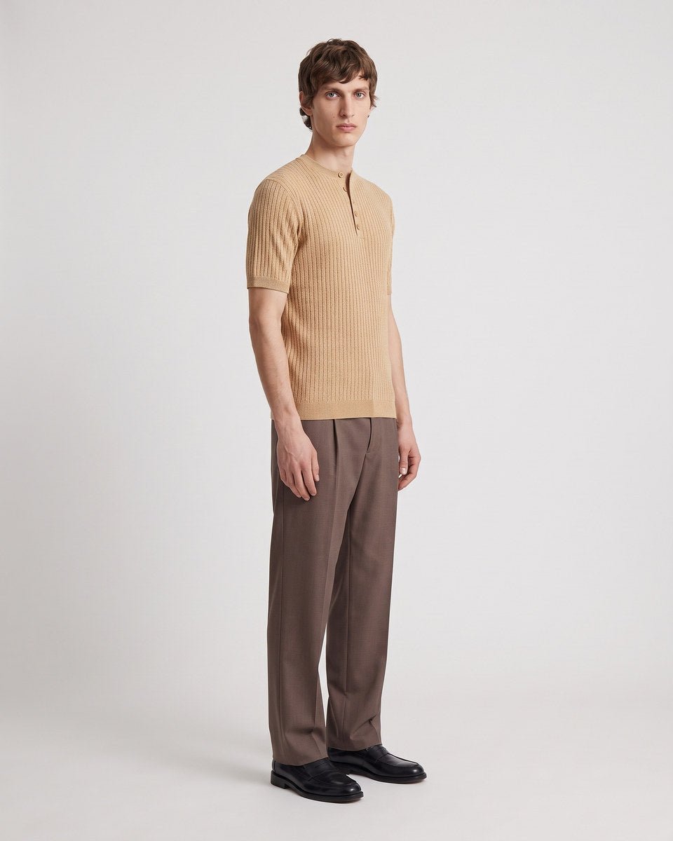HENLEY T-SHIRT SAND - Benevierre