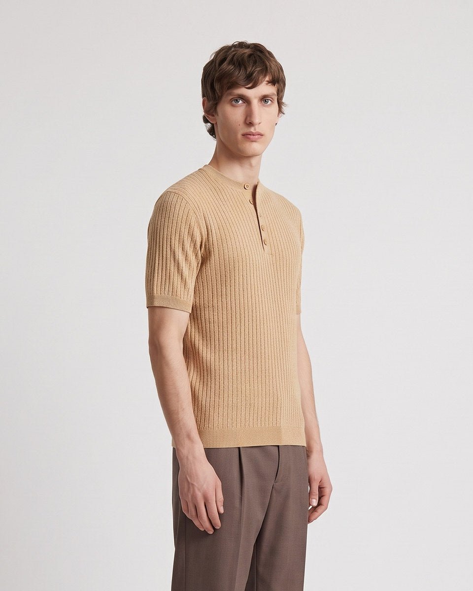 HENLEY T-SHIRT SAND - Benevierre