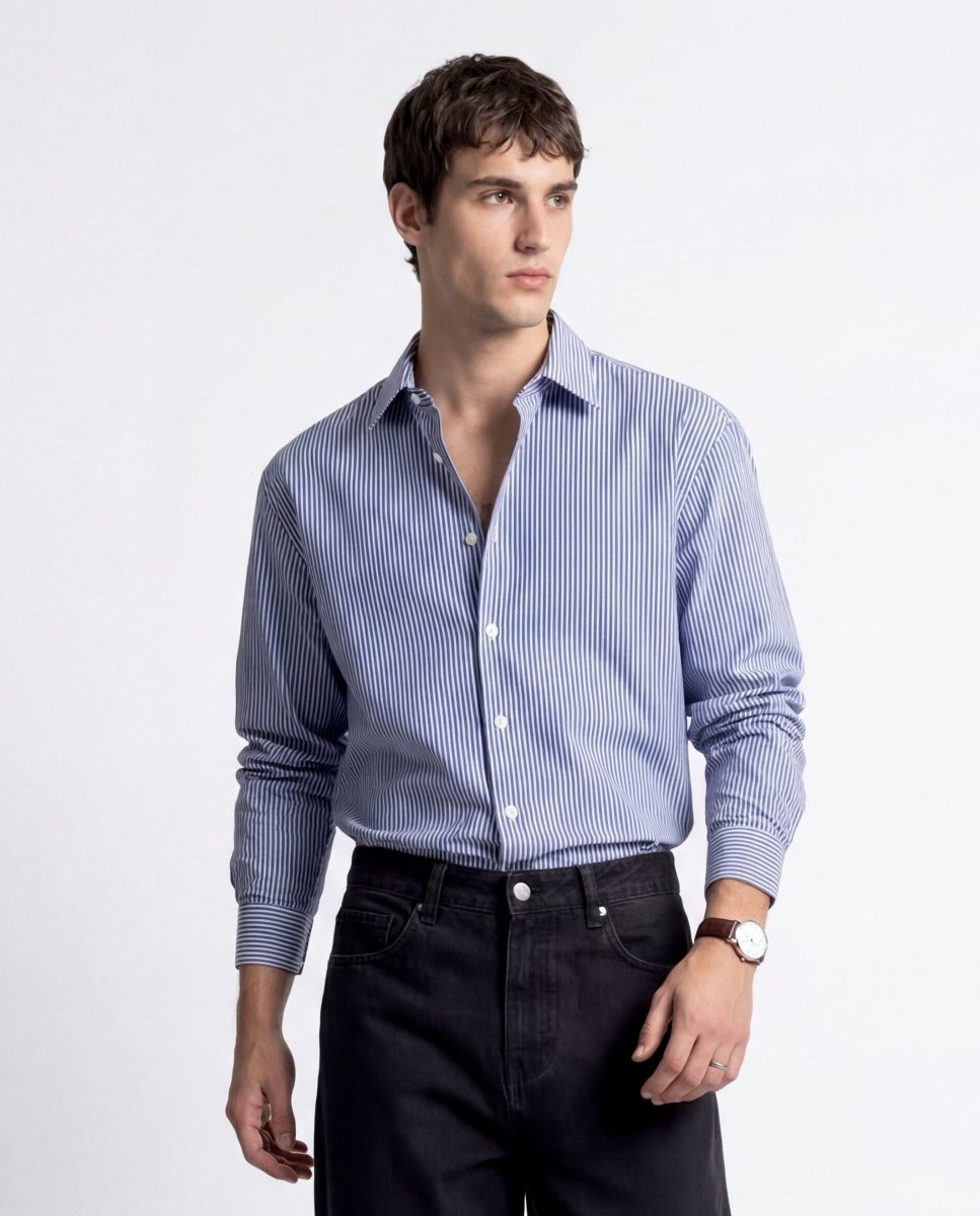 LINE SHIRT BLUE - Benevierre