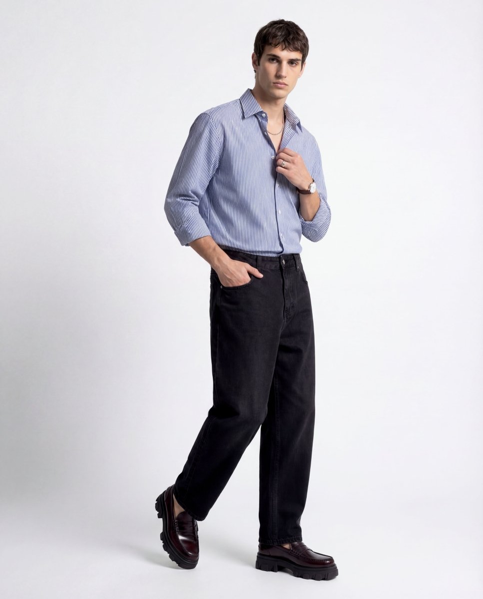 LINE SHIRT BLUE - Benevierre