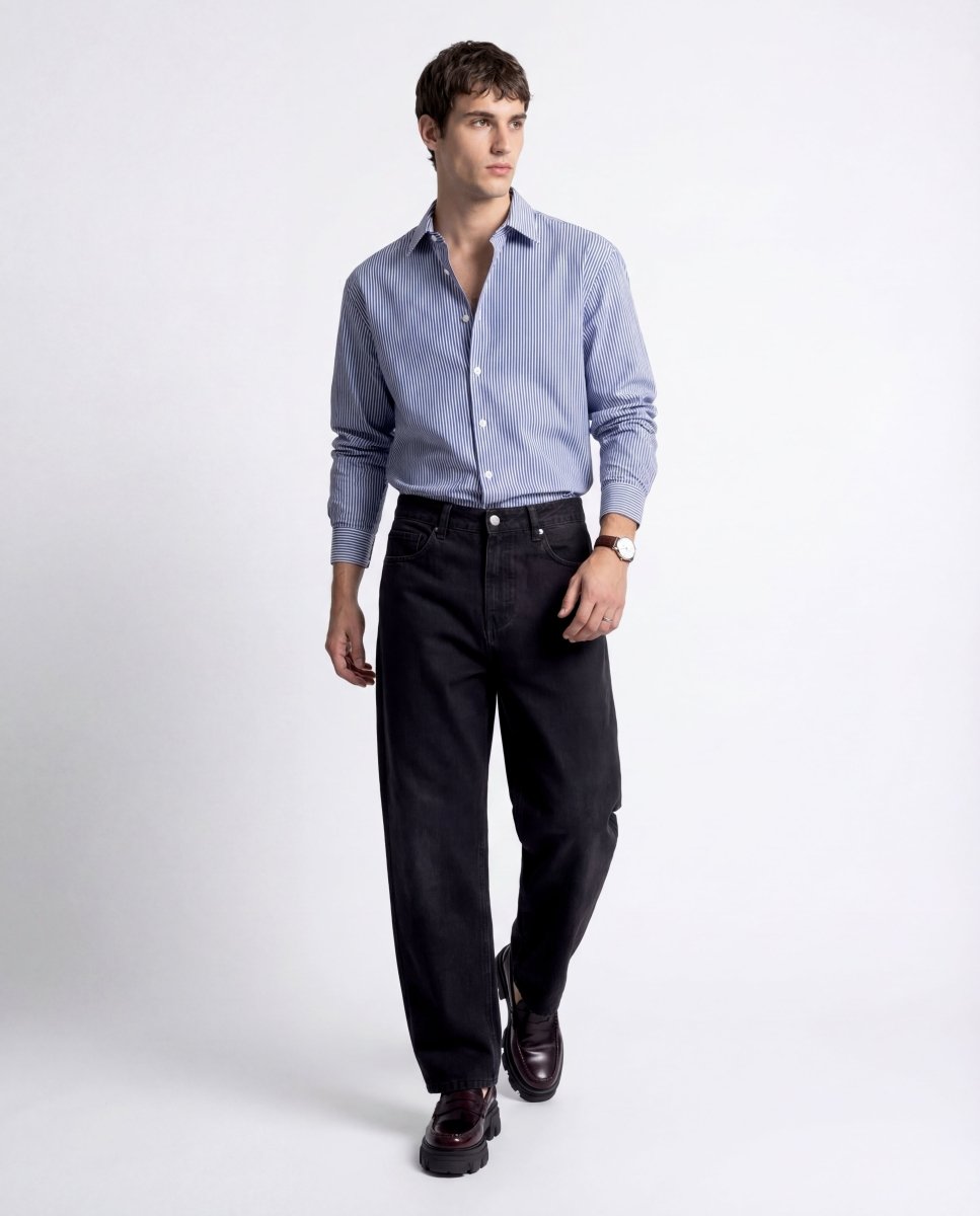 LINE SHIRT BLUE - Benevierre