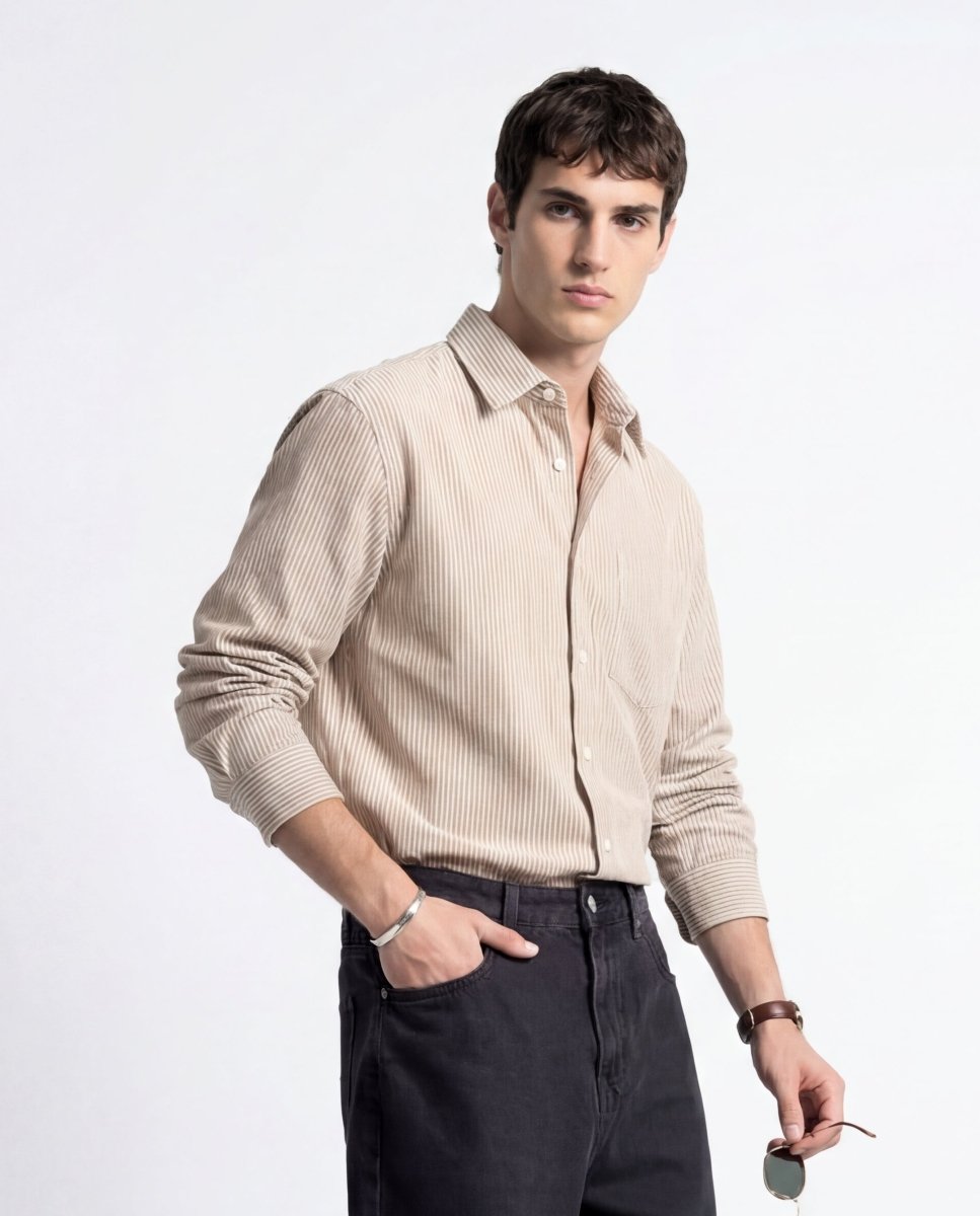 LINE SHIRT BROWN - Benevierre