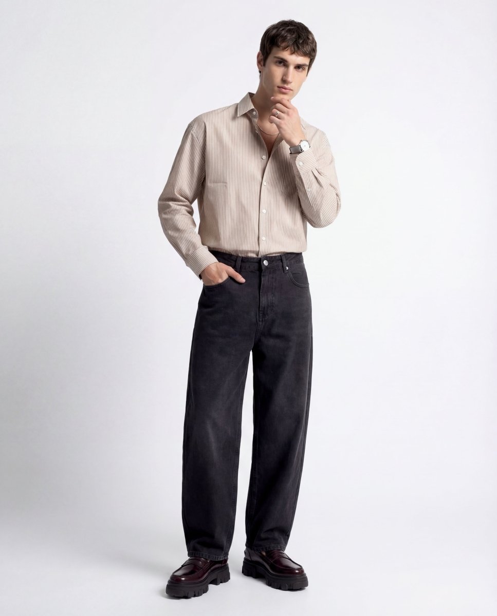 LINE SHIRT BROWN - Benevierre